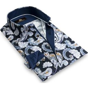 Circle of Gentlemen Lamar -allover print overhemd in stretch kwaliteit