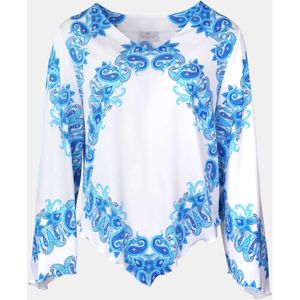 Mucho Gusto Blouse genua white with blue paisley