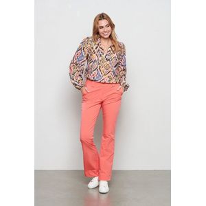 &Co Woman Broek penelope flare travel flamingo