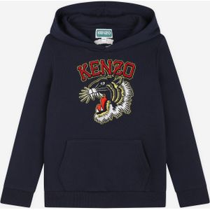 KENZO Jongens Tiger Logo Hoodie in Marineblauw