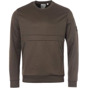 Lyle & Scott - ML1425V W123 - Herentrui - Kaki - Lange Mouwen - Ronde Hals - Ritszakken