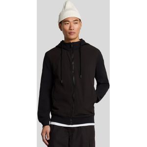 Lyle & Scott - Softshell Hybrid Zip Door Hoodie - Zwart