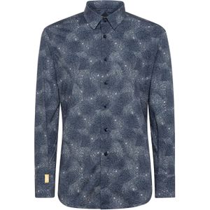 Billionaire - Silver Cut LS Crystal Shirt - Blauw - Katoen - Heren