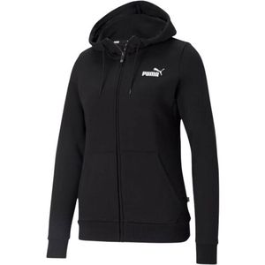 Puma - Dames Essential Kleine Logo Full Zip Hoodie - Zwart