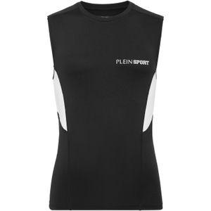 Plein Sport - Technical Jersey T-shirt - Zwart - Mouwloos - Heren - Polyester