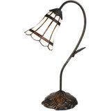 LumiLamp Tiffany tafellamp 48 cm bruin glas tiffany bureaulamp