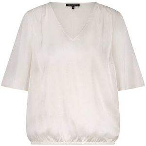 Tramontana - Hammered Satin Top - Blouse - Wit