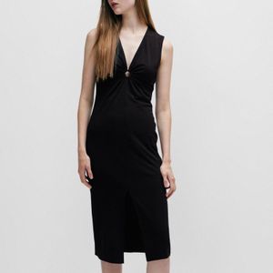 Hugo Boss - Kerta-1 - Mouwloze Midi Dress - Zwart - Dames