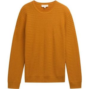Tom Tailor - Structure Crewneck Knit - Oker - Heren Trui