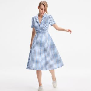 Retro -shirtjurk met ingecheckte print