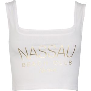 NASSAU - Beach Club Top - Goud/Wit - Mouwloos - Korte Pasvorm