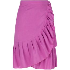 A-lijnrok - Roze - Wikkelrok met Ruches