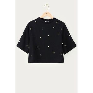 My Jewellery - Korte Sweater - Zwart - Met Imitatie Parels