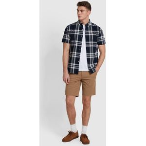 Kele - Korte Mouwen - Geruite Overhemd - Marineblauw