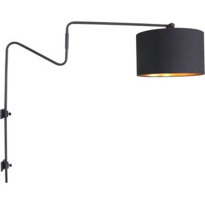 Anne Lighting Moderne wandlamp - metaal modern e27 l: 100cm voor binnen woonkamer eetkamer zwart