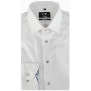 Commander - Cityhemd - Wit - Lange Mouw - Modern Fit - 100% Katoen