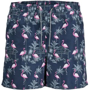 Jack & Jones Zwemshort jongens jpstfiji aop flamingo print donker