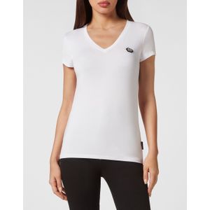 Philipp Plein - T-shirt V-Neck Pure Fit Hexagon - Wit - Dames