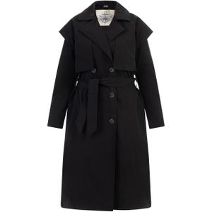 Dreimaster - Trenchcoat - Zwart - Oversize Fit