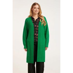 Smashed Lemon 24630 oversized open cardigan met vlechtstructuur