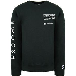 Nike - Swoosh - Heren Trui - Zwart - Lange Mouw Crew Hals