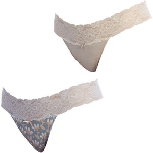 Pack-2 Coquettes Katoenen Strings 1032357 voor Dames