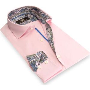 Circle of Gentlemen Jelle effen overhemd met contrasten stretch kwaliteit