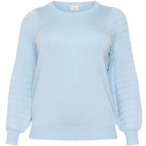 Kaffe Curve - Gebreide Trui - Blauw - Met Lange Pofmouwen