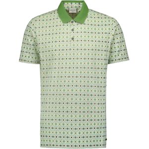 No Excess Polo korte mouw print allover pique stretch mint