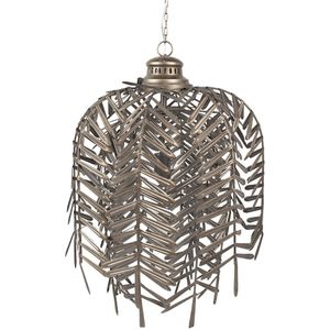 Clayre & Eef Hanglamp Ø 49x66 cm grijs ijzer bladeren hanglamp