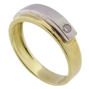 Christian Gouden bicolor ring met briljant