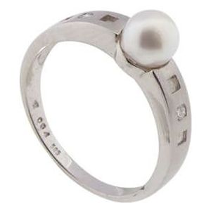 Christian Ring met 2 diamanten en parel