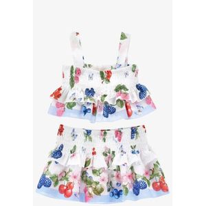 Monnalisa - Beach Set - Wit - Elastisch - Alice in Wonderland