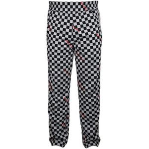 Palm Angels - Joggingbroek - Wit - Zwart-witte Schaakbordprint - 100% Polyester