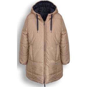 NoBell Meiden reversible lange winterjas baggy sand