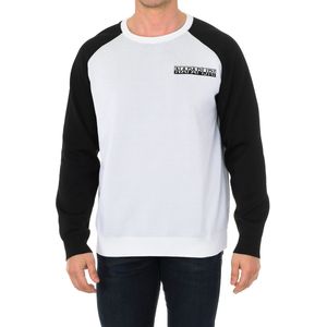 Napapijri - Sweatshirt - Wit-Zwart - 100% Polyester