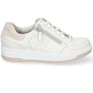 Durea - 6281 K - Damessneakers - Wit - Leer - K-breedte - Uitneembaar Voetbed