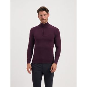 Saint Steve Cas 19480 80012 plum melange heren  half zip trui