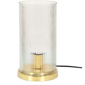 Clayre & Eef Tafellamp Ø 15x27 cm glas metaal rond bureaulamp