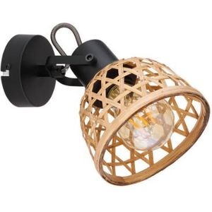 Globo Plafondlamp 1-lichts met welgevormde bamboeroosterkappen | e27 | | bamboe