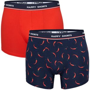 Happy Shorts 2-pack boxershorts heren met chilies rode peper print