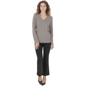 Crown Of Edinburgh Cashmere Dames Trui Met V-Hals Coe 0022 Taupe