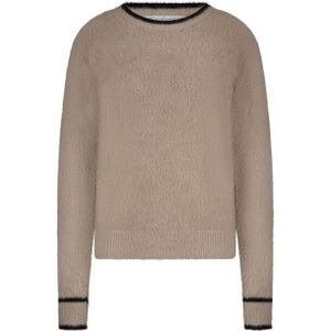 Red Button - Fluffy Sweater - Beige - Dames