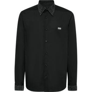 Billionaire - Slim Fit - Overhemd - Zilver - Katoen - Origineel Patroon