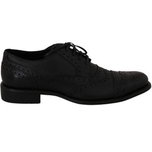Dolce & Gabbana Blauwe Leren Wingtip Oxford Dress Schoenen