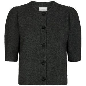 Neo Noir - Trudy Deco Knit Cardigan - Antraciet Melange - Vest