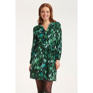 Smashed Lemon - Teal en Zwart - Dierprint Jurk - A-lijn