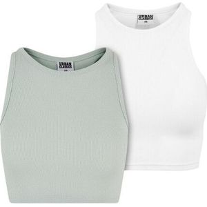 Urban Classics Dames ribbed crop top (set van 2)