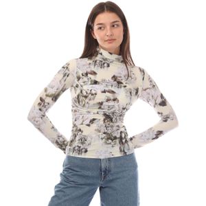 Off White - Chine Sec Skin Twist Top - Grijs - Lange Mouwen