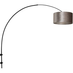 Steinhauer Diepe wandlamp met velours kap sparkled light zilver